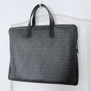 Authentic Fendi Zucca Print Monogram Briefcase